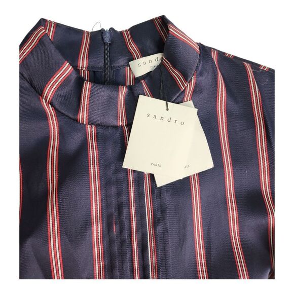 NWT Sandro Respect Striped Satin Mini Dress Women's Size 4 (Medium) Designer - Picture 7 of 13